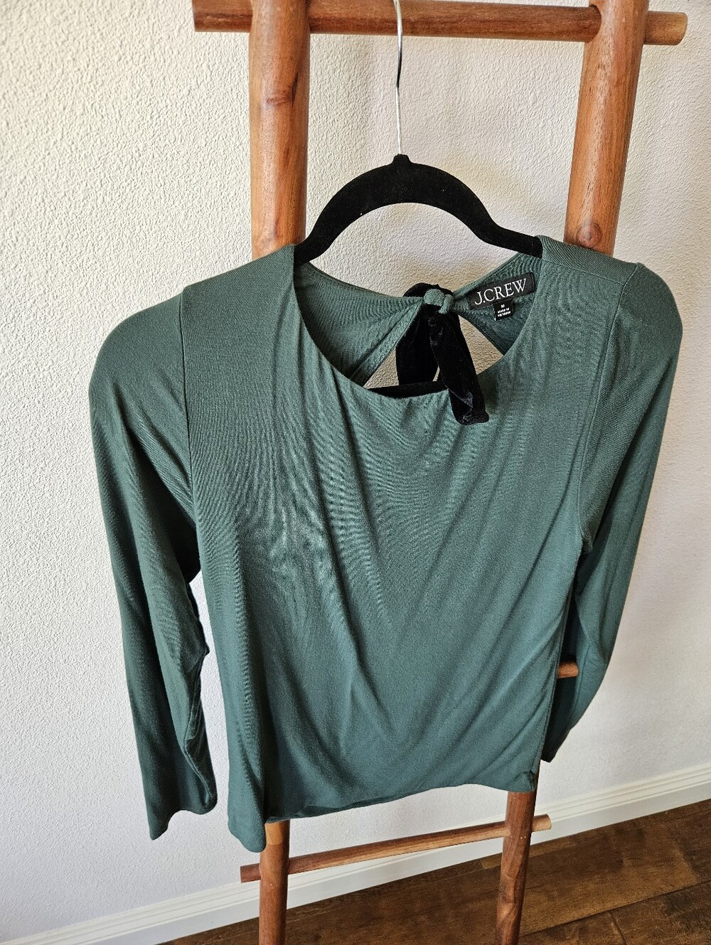 J. Crew Formknit Open back Velvet Bow Shirt - Picture 5 of 15